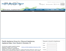 Tablet Screenshot of pacificappliancegroup.net